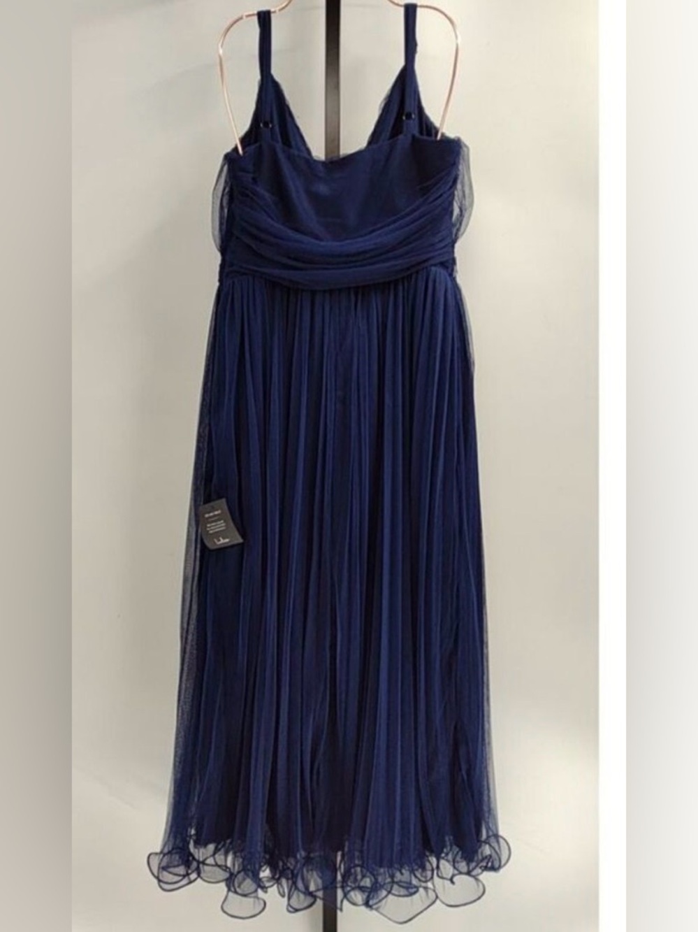 Lulus Exemplary Aura Navy Tulle Midi Dress L NWT - Picture 5 of 6